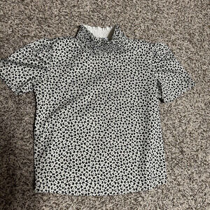 Zara Mock Neck Top Womens Size S Animal Print Office Career Professional Dressy